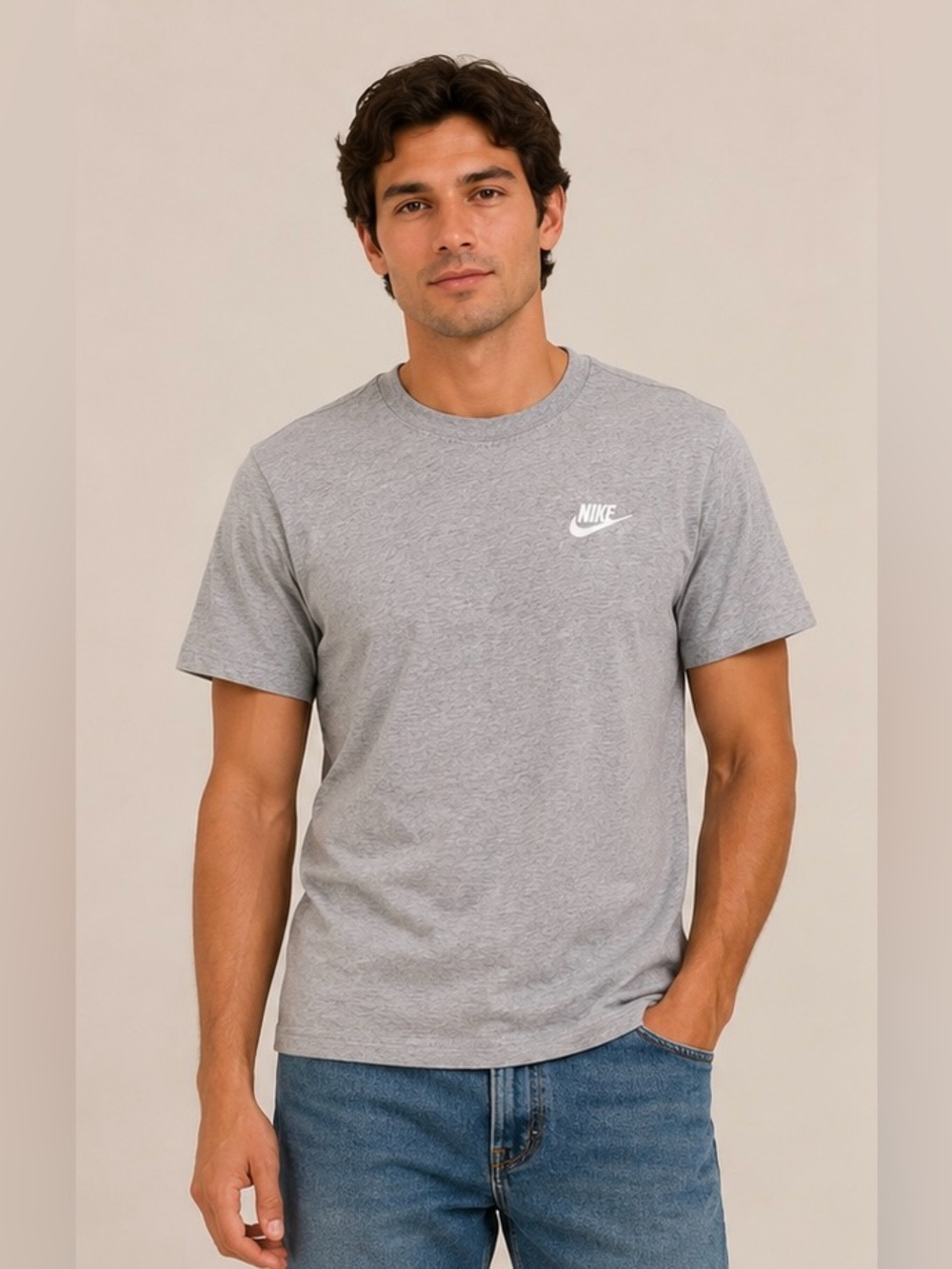 Nike The Nike Tee Gray Logo T-Shirt Men's XL Athletic Casual Cotton